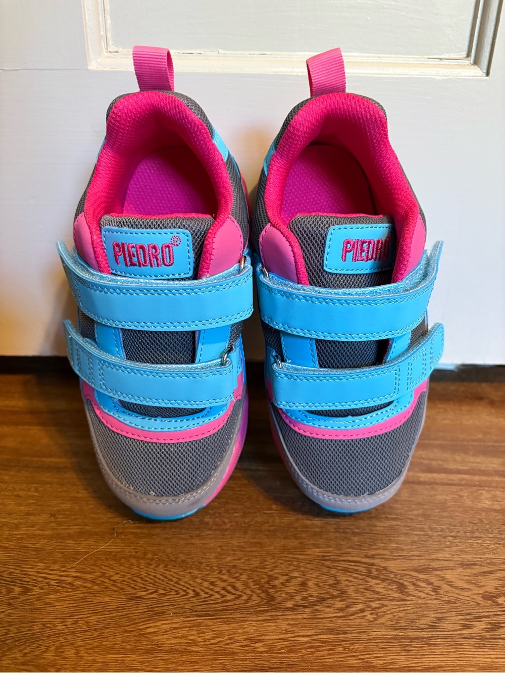 Piedro Orthopedic Sneakers Little Kids Size 12 in Gray, Blue & Pink - Picture 3 of 8